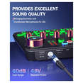thumbnail image 3 of Gaming Audio Mixer, Streaming Audio Mixer, Audio Interface Sound Card for Live Streaming, Podcast Recording, PC, Guitar, 3 of 6