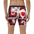 thumbnail image 4 of Salouo Buffalo Plaid Love And Gnome Pattern Men's Boxer Briefs, Soft & Breathable Underwear Elastic Waistband Briefs for Men,1-Pack, 4 of 7