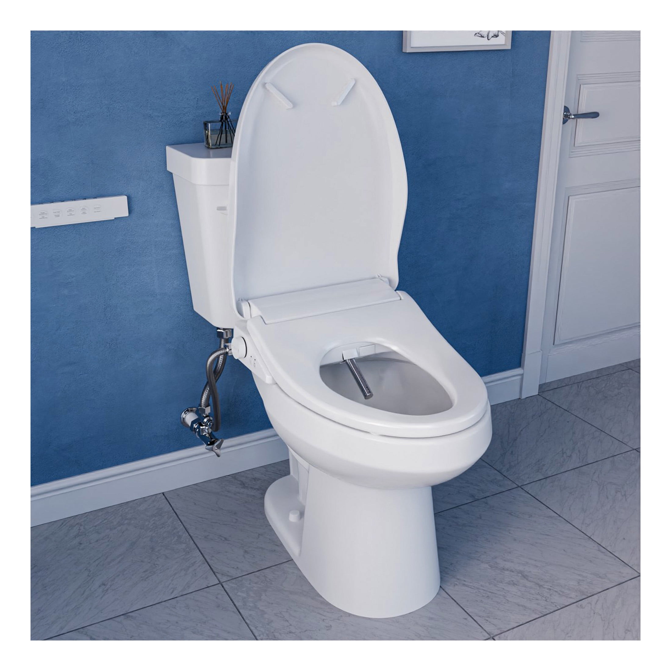 ENVO by ANZZI Electric Bidet Seat, 19.9 x 14.8 in, White, with Auto Lid, Heated, Warm Water, Air Dryer