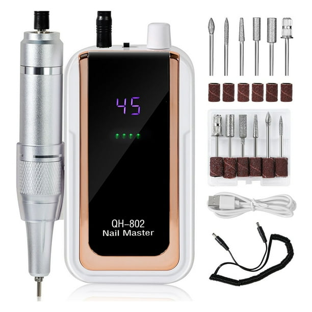Máquina Pulidora de Uñas Recargable de 45000 RPM, Pulidora Eléctrica para Uñas, Lijadora de Uñas de Bajo Ruido, Máquina de Manicura