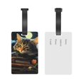 thumbnail image 4 of Cat Sleeping Bookshelf Books Art Luggage Tags Suitcases ID Baggage Identifier Card Name Tag for Travel Backpacks Gym Bags, 4 of 6