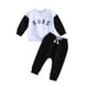 thumbnail image 1 of Gibobby Conjunto de pants para niño Conjunto de 2 piezas de camisetas de manga larga con estampado de para niños pequeños(Negro,18-24 Meses), 1 of 5