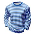 thumbnail image 4 of GEWSEY Long Sleeve Shirts for Men, Striped Basic Shirts Long Sleeve Crewneck Color Block Casual Pullover Tops for Spring Summer (Blue, 3XL), 4 of 4