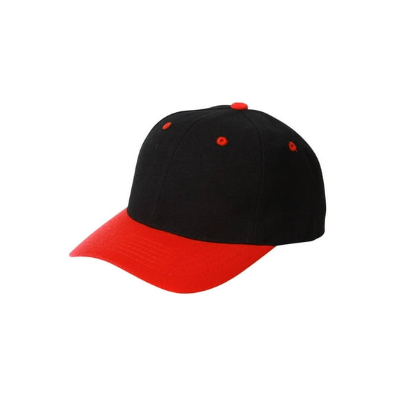 Plain Black Red Adjustable Hat