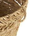 thumbnail image 4 of DecMode 30" x 17" Brown Seagrass Handmade Large Woven Oval Storage Basket with Zig Zag Patterned Rim, 1-Piece, 4 of 9