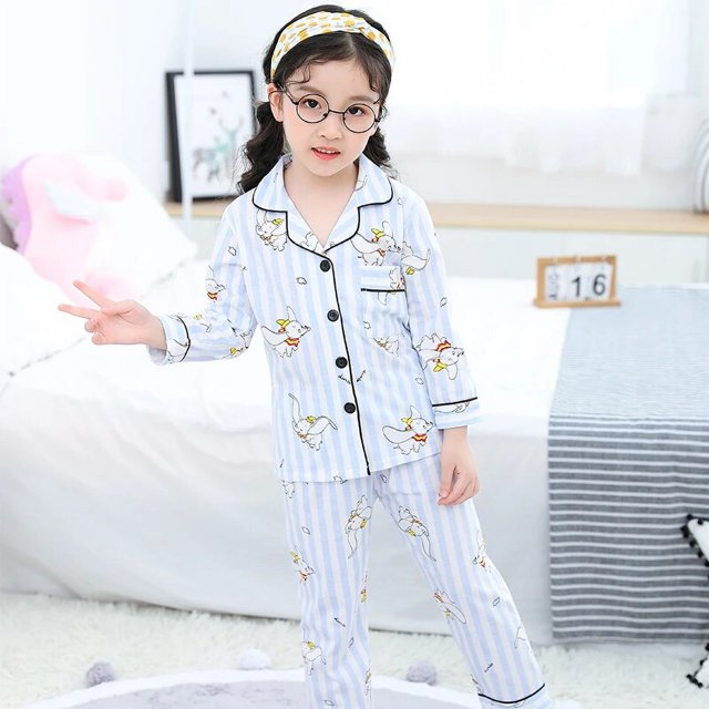 Conjunto de pijamas de algodón para niña, ropa de dormir con estampado de flores, para fiesta, regalo de Navidad, Otoño e Invierno