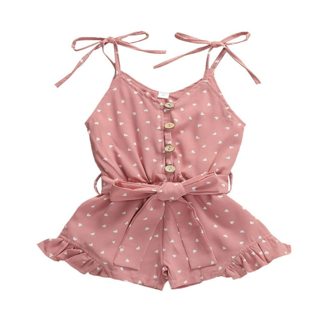 EIMELI Summer Leopard Print Infant Baby Girls Cotton Rompers Overalls Sleeveless Button Jumpsuits Outfits Kids Clothes Coffee 1-2 Years