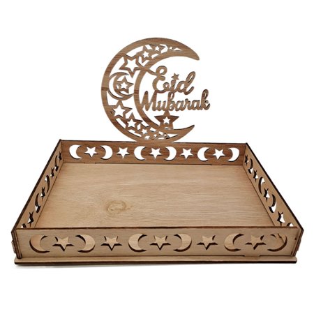 

Ramadan Wooden Tray Eid Plates Ramadan Decorations Serving Tableware