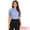 Blue, variant on Stand Collar Short Sleeve Office Work Shirt Bodysuits L Blue