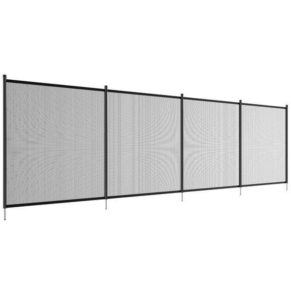 KFFKFF 4 x 12 ft Pool Fence Detachable Pool Fence for Outdoor Underground Swimming Pools