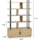 thumbnail image 3 of Qinaqin 71.1 Inch Alto Industrial Rattan Bookshelf 5 Estante de Profundidadsign con Almacenamiento Puerta y Abierto cm Profundidadisplay Shelves Metálico Frame para Living Sala de, 3 of 7