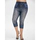 thumbnail image 4 of Más el tamaño del patrón Mallas 3D Alta subida del recortada Jeggings Rosegal Leggings de talla grande, 4 of 5