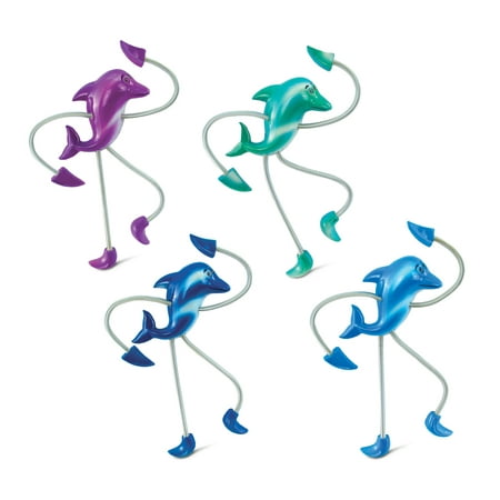 

CoTa Global Dolphin Refrigerator Springy Magnets Set of 4 - Assorted Color Cute Sea Life Animal Springy Magnets For Kitchen Fridge Door Cool Nautical Home & Office Novelty Decor Accessory - 4 Pack