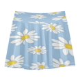 thumbnail image 2 of Girls' Skorts Elastic Waist Skorts with Inner Shorts Athletic Workout Shorts Skirts White Daisies Pattern Small, 2 of 9