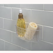 Bath Bliss Medium Suction Cup Plastic Shower Organizer, Clear
