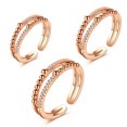 thumbnail image 3 of Anillo abierto de boda con diamantes de imitación - Anillo de dedo de moda de aleación para mujer, 3 of 8