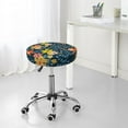 thumbnail image 7 of Bingfone12 inch Padded Round Bar Stool Cover Cushion with Elastic Fabric Round Chair Seat - Blue Floral, 7 of 7