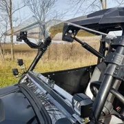 Kojem Clear Front Flip Windshield 2-in-1 Fold Down Windscreen Scratch Resistant for Polaris RZR 800/ S 800/ 4 800/ XP 900/ 4 900 2008-2014