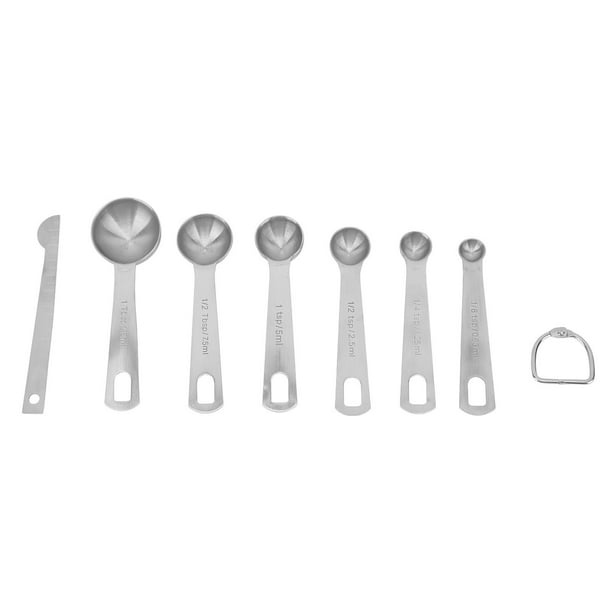 Juego De Cucharas Medidoras, Práctico Juego De Cucharas Medidoras De Cocina De Acero Inoxidable, Báscula Transparente Con Hebilla Para Cocina