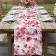 thumbnail image 4 of Pink Flowers Table Runner 72 Inches, Spring Botanical Budding Floral Branches Bed Runner Dresser Scarves Tabletop for Indoor Outdoor Parties/Ceremony/Banquet, 14" x 72", 4 of 9
