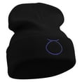 thumbnail image 4 of Taurus Astrology Embroidered 12 Inch Long Knitted Beanie - Black OSFM, 4 of 5