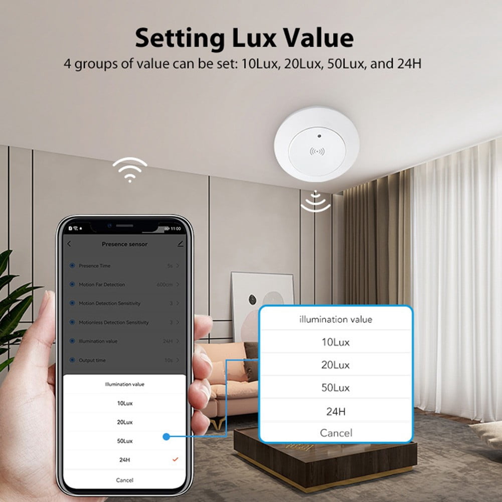 For Zigbee Human Presence Sensor: 24Ghz , Smart Light Control & Detection