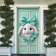 thumbnail image 4 of Luxcidy Easter Door Cover Cute Rabbit Door Party Decoration Supplies, Front Door Covers Spring Wall Decorations Bunny Backdrop for Indoor Outdoor Home Office Classroom Decor 35 x 71 (A), 4 of 6