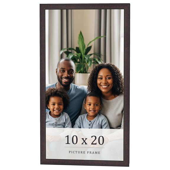 10x20 Rustic Brown Real Wood Picture Frame Width 0.75 inches | Interior Frame Depth 0.5 inches |