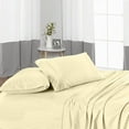 thumbnail image 4 of EASY BEDDING-100% Egyptian Cotton, 800 TC, 14" Deep Pocket Fitted Sheet, Flat Sheet & 2 Pillow Cases-Luxurious Sheet Set 4 Piece-Ivory Stripe, Twin-XXL Size, 4 of 7