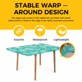 thumbnail image 4 of Teal Coastal Table Cloths for 6 Foot Rectangle Tables, Nautical Beach Starfish Coral Summer Patio Waterproof Elastic Fitted Tablecloths, Washable Rectangular Table Cover for Camping, 4 of 8