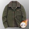 thumbnail image 6 of Hinvhai Men's Winter Jacket Sherpa Fleece Lined Cargo Coat Warm Thick Trucker Jacket with Multi Pockets Army Green 8(XL), 6 of 7