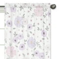 thumbnail image 2 of Watercolor Floral Lavender Semi-Sheer Rod Pocket Curtain Panels by Sweet Jojo Designs, 2 of 5