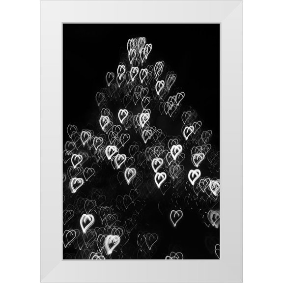 Jaynes Gallery 11x14 White Modern Wood Framed Museum Art Print Titled - USA-Arizona-Buckeye-Black and white abstract motion of Christmas tree at night