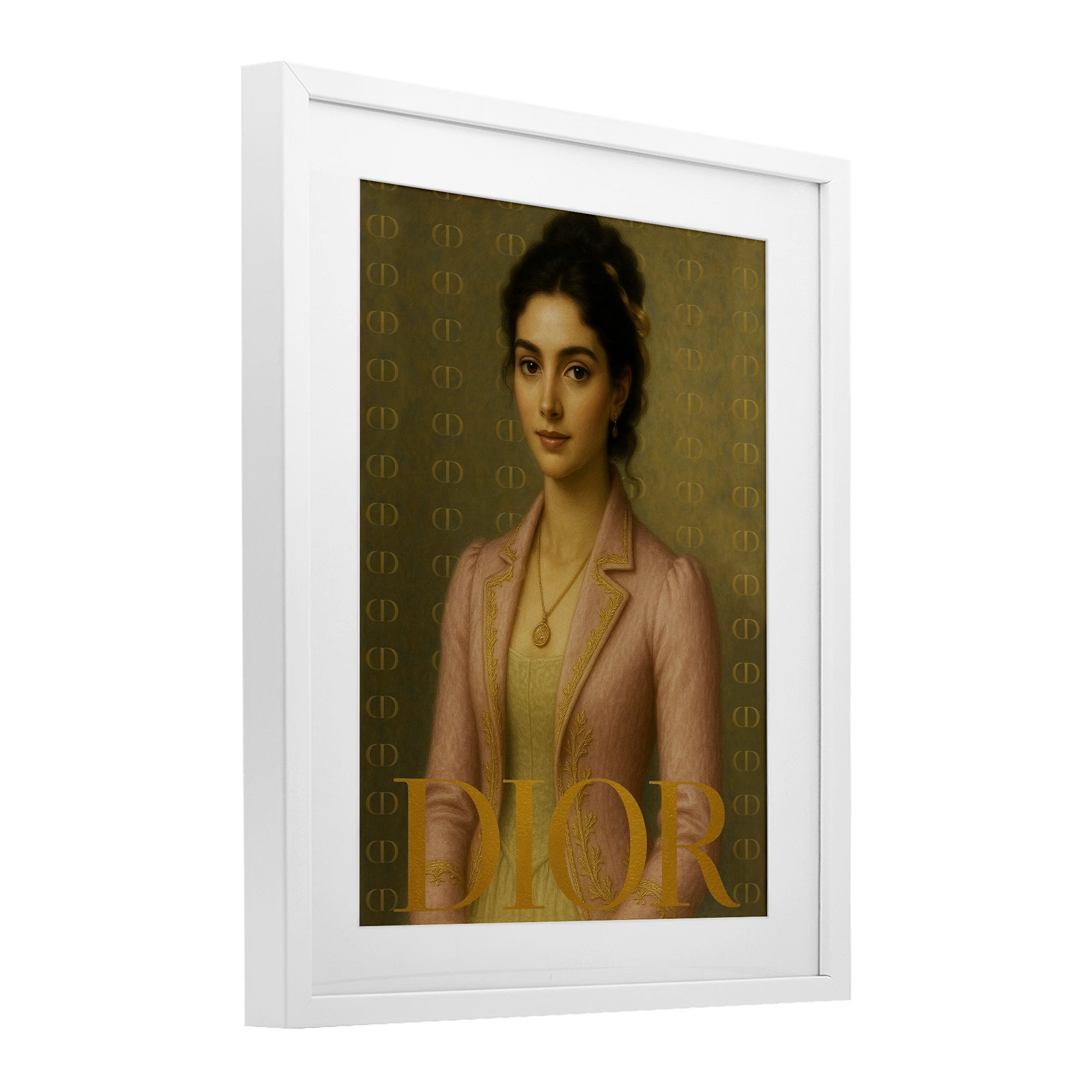 Stupell Industries Iconic Gentlewoman Fashion White Framed Print Under Glass, design by Grotto Studios
