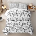thumbnail image 2 of Manfei Abstract Fish Bed Spread Queen, Simple Sea Animal Art Queen Coverlet Set, White Black, 3pcs, 1 Quilt and 2 Pillowcases, 2 of 7