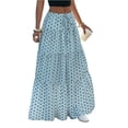 thumbnail image 2 of Polka Dot Skirts for Women Drawstring Elastic High Waisted A Line Pleated Skirts Summer Beach Vacation Maxi Skirts, 2XL, 2 of 5