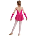 thumbnail image 2 of ranrann Ice Figure Skating Dress for Girls Rhinestone Mesh Chiffon Ballet Dance Leotard Dress Outfits Hot Pink 8, 2 of 7