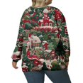 thumbnail image 4 of Christmas Sweatshirts for Women Cute Shirt Fall Pullover Top with Christmas Tree Print for Festive Outfits and Gifts,Army Green,L, 4 of 4