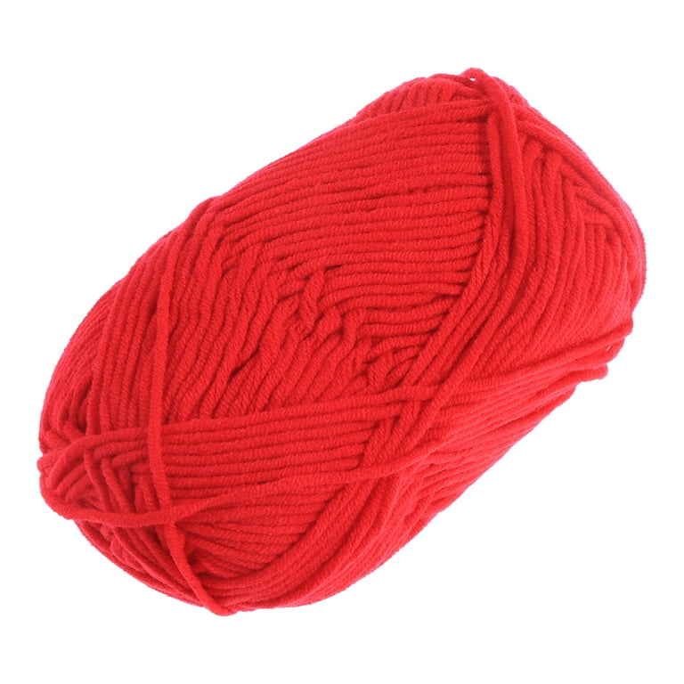 50g Milk Cotton Yarn Cotton Chunky Hand-woven Crochet Knitting Wool Yarn  Warm Yarn for Sweaters Hats Scarves DIY (Red) 