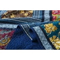 thumbnail image 3 of NEWLAKE 3-Piece Floral Cotton Patchwork Quilt Set Decor Quilt Set with Pillow Shams (King, Blue), 3 of 8