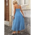 thumbnail image 3 of New Bohemian Style Fashionable and Elegant Backless V-Neck Halter Neck Geometric Jacquard Resort Dress for Women, 3 of 4