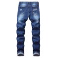 thumbnail image 6 of Hpapadks Jeans for Men Summer Loose Straight Leg Casual Pocket Ripped Denim Trousers Mens Jeans Blue XXXL, 6 of 7