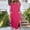 Hot Pink, variant on Women's Plus Size Dresses Summer Casual Loose Pocket Short Sleeve Slits Long Maxi Dress XL-5X White