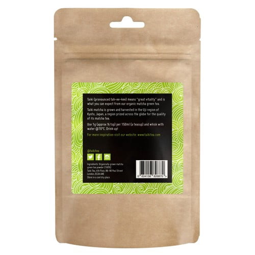 Taiki Tea Premium Organic Ceremonial Matcha Packet 100g, British Import (Pack of 2)
