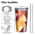 thumbnail image 4 of Orange Modern Art Geometric 10oz Tumblers Stainless Steel Tumbler with Lid and Straw,Vacuum Insulated Double Wall Travel Tumbler Cups with Cleaning Brush for Coffee, Tea, 4 of 4