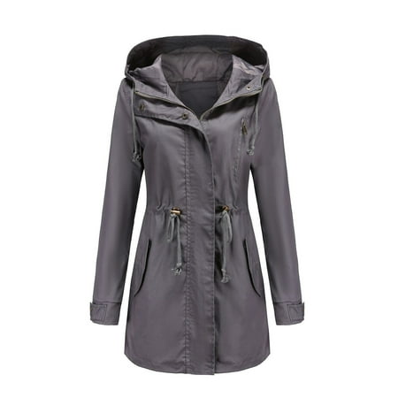 Patlollav Womens Solid Rain Jacket Outdoor Jackets Hooded Raincoat Windproof Outdoor Sweatshirts Patlollav Womens Solid Rain Jacket Outdoor Jackets Hooded Raincoat Windproof Outdoor Sweatshirts