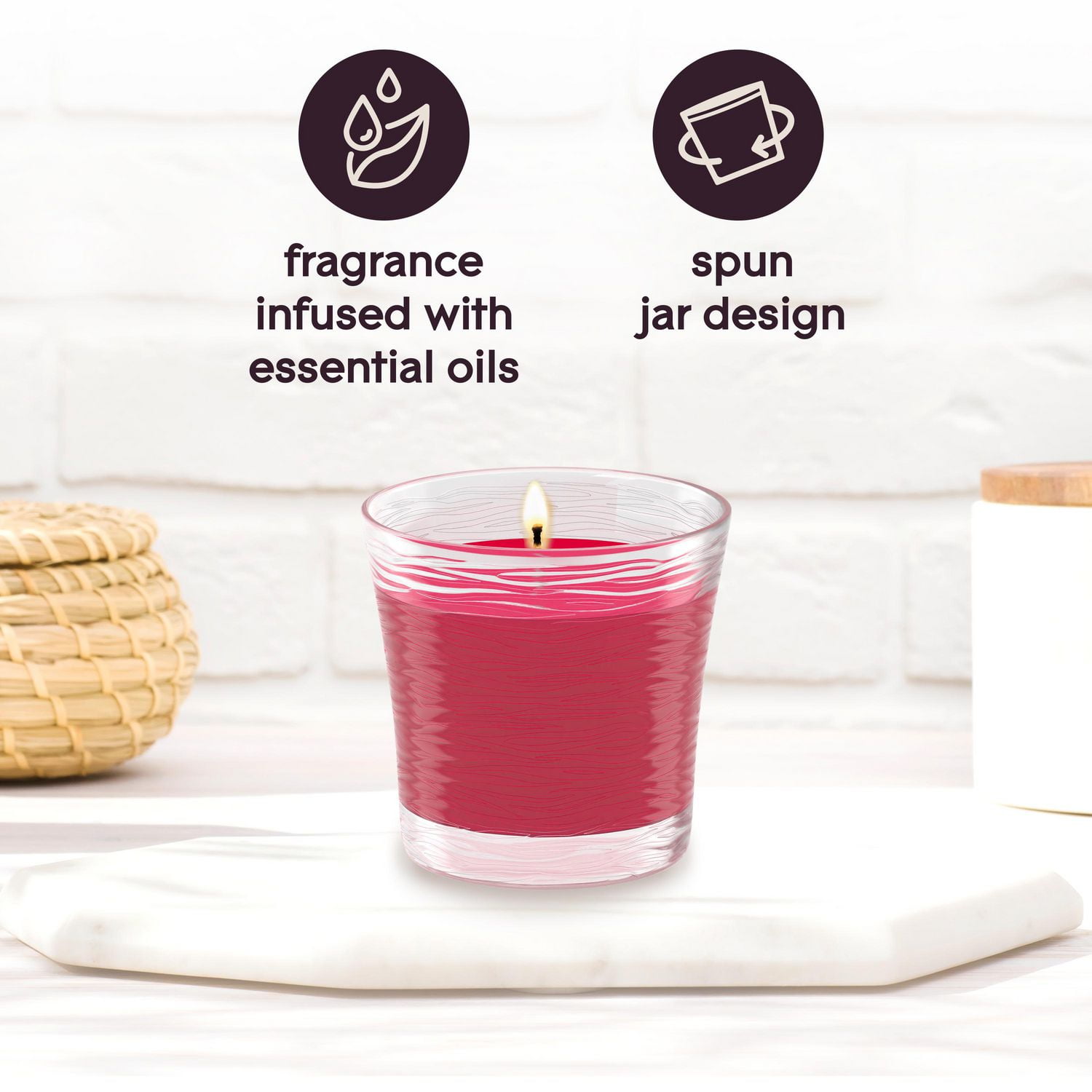 Glade® Scented Candle Air Freshener, Apple Cinnamon, Jar Candle, 2 Pack