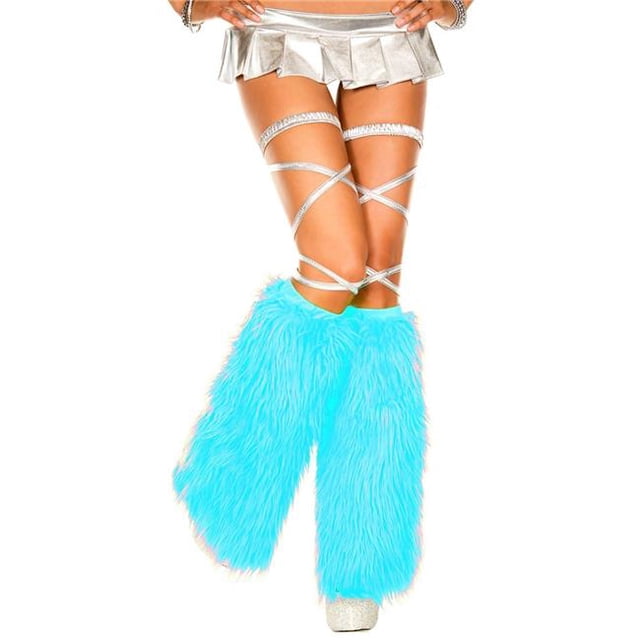 Faux Fur Leg Warmers, Turquoise