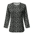 thumbnail image 4 of CHUANK Chemises pour Femmes Décontractées Chemises à Manches 3/4 pour Femmes Été Col Rond Tuniques Amples à Enfiler Hauts Paysage Décontractés Blouse T-Shirt, 4 of 4