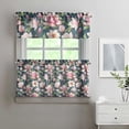 thumbnail image 2 of Pioneer Kitchen Curtains and Valance Set 24 Inch Tier Retro Flowers Green Illustration Curtains Small Drapes for Cafe Living Room Bathroom Farmhouse 3 Pieces Set Rod Pocket, 2 of 6